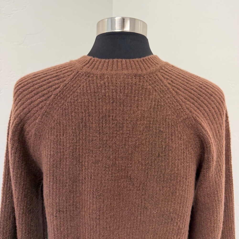 NWT Athleta Brown Ribbed CHANDAIL RAS LAYOVER CREW Sweater Size M - Picture 9 of 16